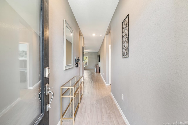 13215 Turnesa Ter, San Antonio, TX 78221 - hall with light wood-style floors and recessed lighting