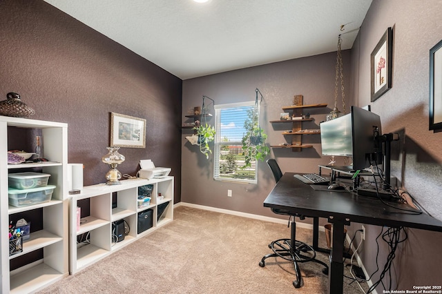13215 Turnesa Ter, San Antonio, TX 78221 - office area with a textured wall and carpet flooring
