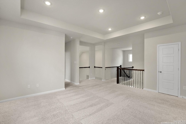 2614 Banditos Rdg, San Antonio, TX 78245 - carpeted empty room featuring a tray ceiling and recessed lighting