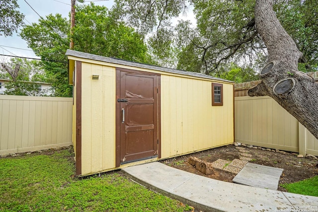 9518 Wahada, San Antonio, TX 78217 - view of shed with a fenced backyard