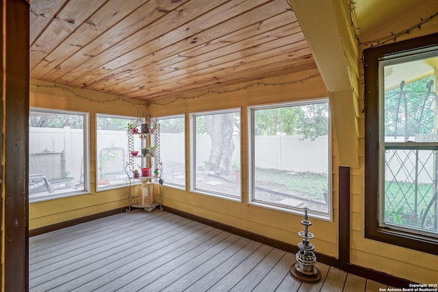 9518 Wahada, San Antonio, TX 78217 - unfurnished sunroom featuring hardwood / wood-style floors and wood ceiling