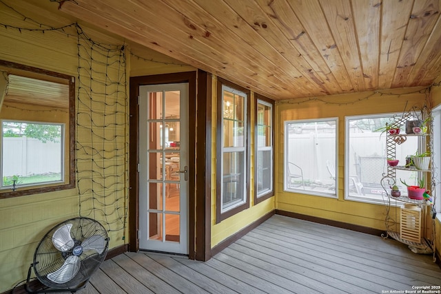 9518 Wahada, San Antonio, TX 78217 - unfurnished sunroom with hardwood / wood-style flooring and wood ceiling