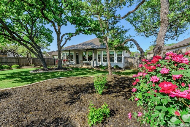 29519 Elkhorn, Fair Oaks Ranch, TX 78015 - rear view of house with a fenced backyard