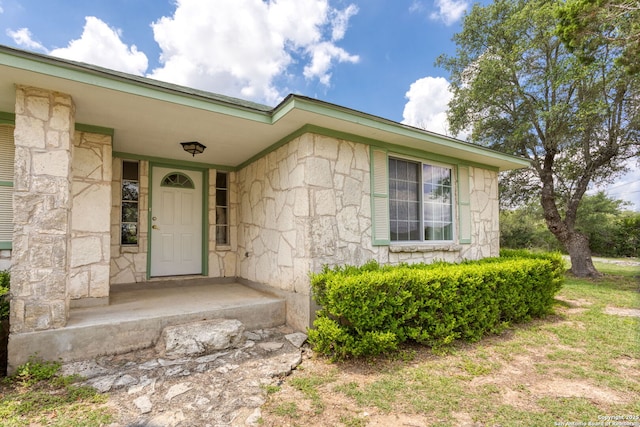 655 Shepherds, Bulverde, TX 78163 - view of exterior entry with stone siding