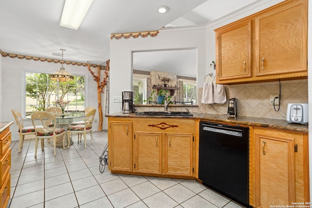 655 Shepherds, Bulverde, TX 78163 - kitchen with dishwasher, light tile patterned flooring, tasteful backsplash, and plenty of natural light
