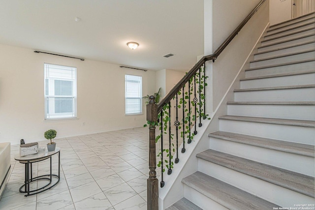 8298 Assumption Dr, San Antonio, TX 78254 - staircase with marble finish flooring