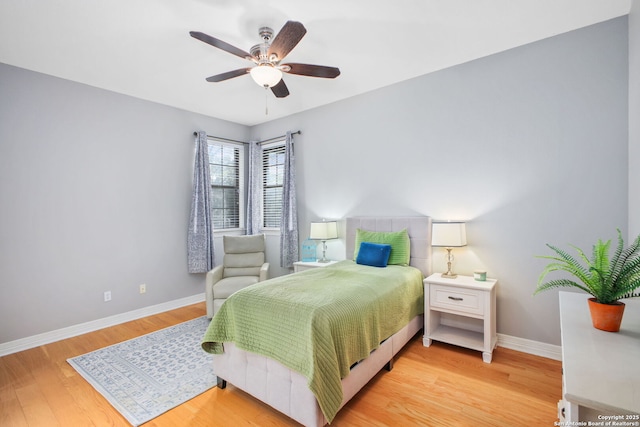 109 Trailcrest, Hollywood Park, TX 78232 - bedroom with light wood-style flooring and a ceiling fan
