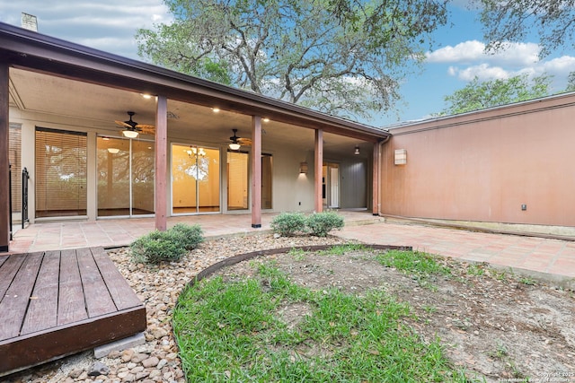 12010 Arms Way, Live Oak, TX 78233 - rear view of house with a ceiling fan and a patio area
