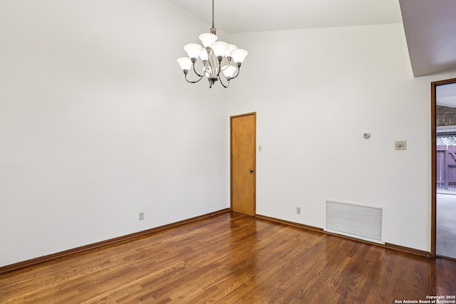 12010 Arms Way, Live Oak, TX 78233 - empty room featuring a chandelier and wood finished floors