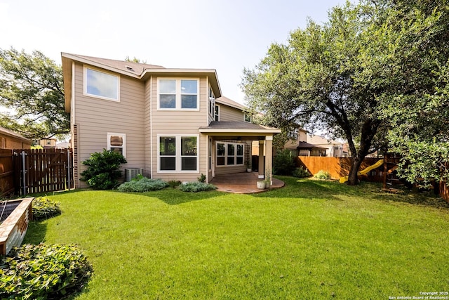 11406 Sawyer Vly, San Antonio, TX 78254 - rear view of property with a fenced backyard, a patio, and roof with shingles