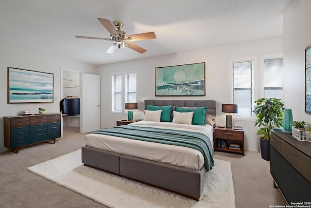 6403 Port Royal, San Antonio, TX 78244 - bedroom with carpet floors, ceiling fan, and connected bathroom