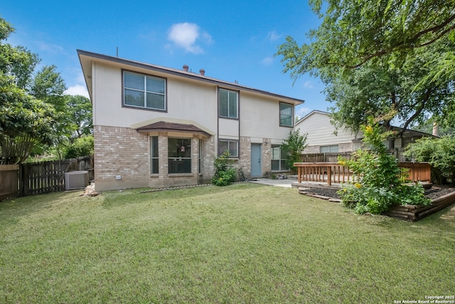 2516 Hidden Grv, Schertz, TX 78154 - back of house featuring brick siding and a fenced backyard