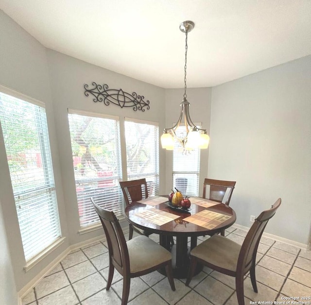 614 Slumber, San Antonio, TX 78260 - dining room with plenty of natural light, a chandelier, and light tile patterned floors