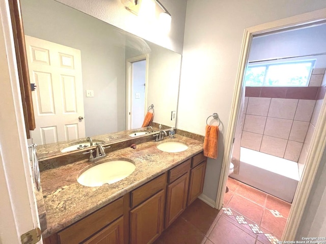 614 Slumber, San Antonio, TX 78260 - bathroom featuring double vanity and tile patterned floors
