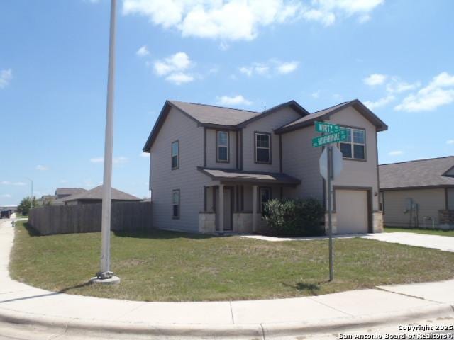 2201 Wirtz, Seguin, TX 78155 - traditional-style home with an attached garage and driveway