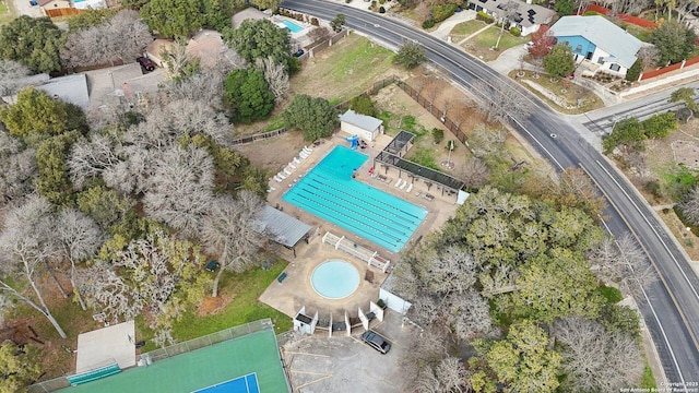 11214 Whisper Fls, San Antonio, TX 78230 - aerial view of property's location featuring a pool area