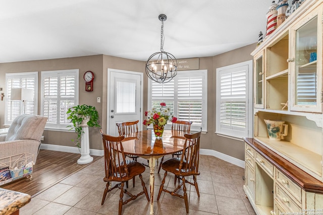 5330 Stormy Hls, San Antonio, TX 78247 - dining space with a chandelier and light tile patterned floors