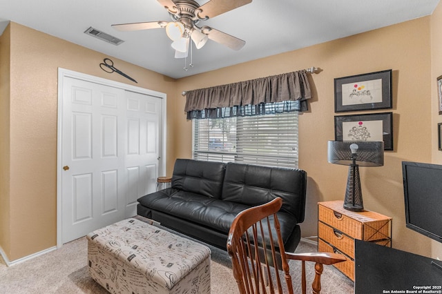 5330 Stormy Hls, San Antonio, TX 78247 - carpeted home office with ceiling fan and baseboards
