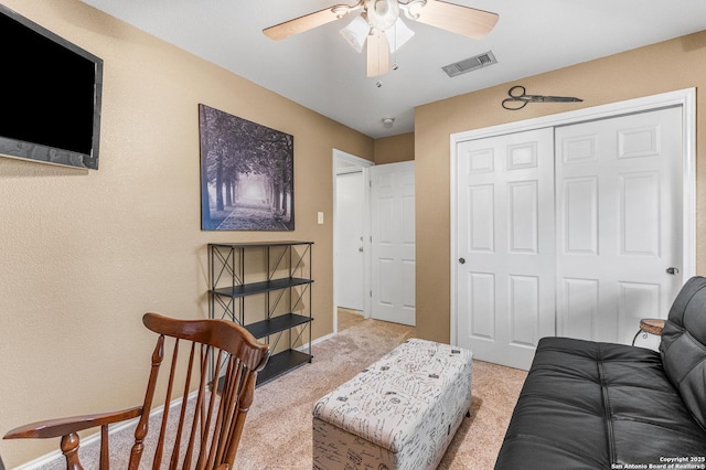 5330 Stormy Hls, San Antonio, TX 78247 - living area with light carpet and ceiling fan
