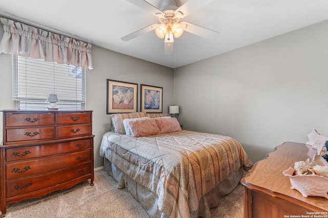 5330 Stormy Hls, San Antonio, TX 78247 - bedroom featuring light colored carpet and a ceiling fan