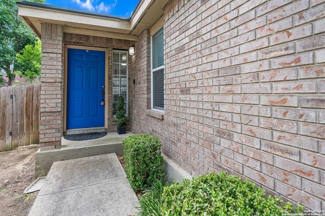 5330 Stormy Hls, San Antonio, TX 78247 - doorway to property featuring brick siding