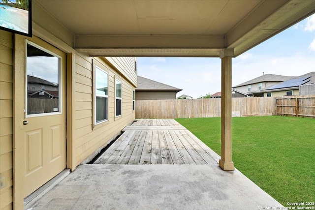 14055 Cremello Fls, San Antonio, TX 78254 - wooden terrace featuring a fenced backyard