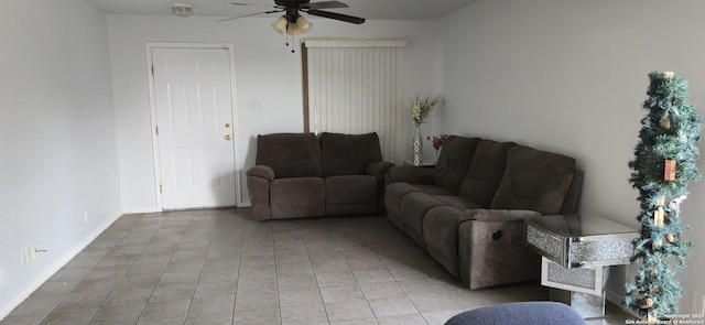 335 Silver Bit, San Antonio, TX 78227 - living room with ceiling fan and light tile patterned floors