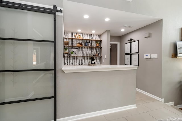 2102 Encino Clf, San Antonio, TX 78259 - bar area featuring recessed lighting and light tile patterned floors