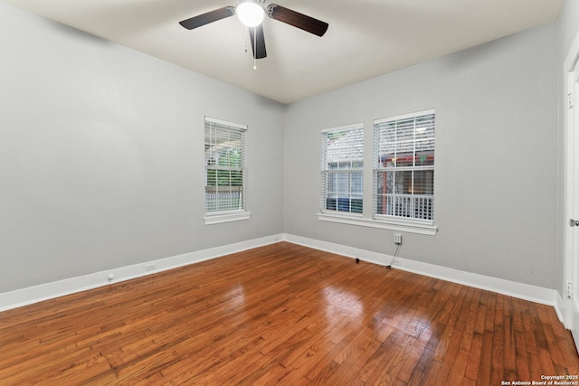 1806 W Mistletoe Ave, San Antonio, TX 78201 - spare room with hardwood / wood-style flooring and ceiling fan