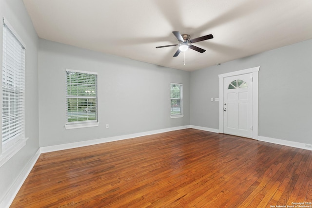 1806 W Mistletoe Ave, San Antonio, TX 78201 - unfurnished room featuring wood-type flooring and a ceiling fan