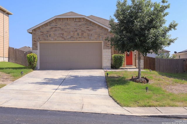 11334 Pink Star, San Antonio, TX 78245 - view of front of property featuring driveway, an attached garage, and brick siding