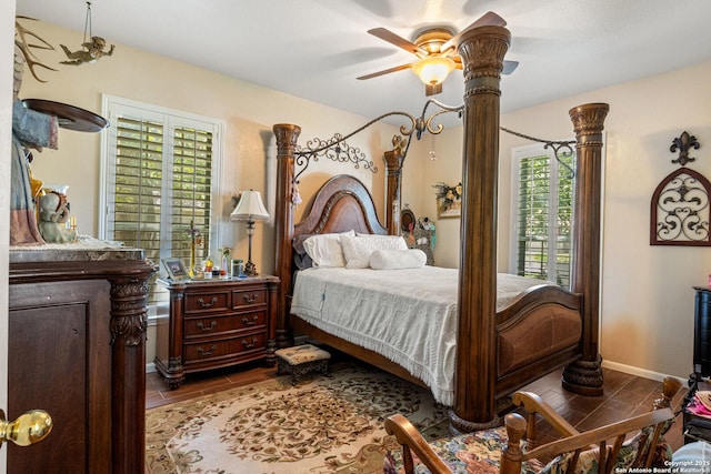 8526 Spartan Ter, Universal City, TX 78148 - bedroom featuring wood finished floors and ceiling fan