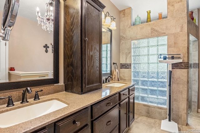 8526 Spartan Ter, Universal City, TX 78148 - full bath with double vanity and a chandelier