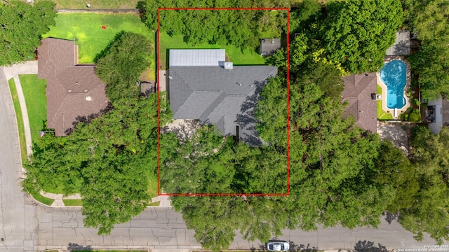 8526 Spartan Ter, Universal City, TX 78148 - aerial view of property and surrounding area with property boundaries highlighted
