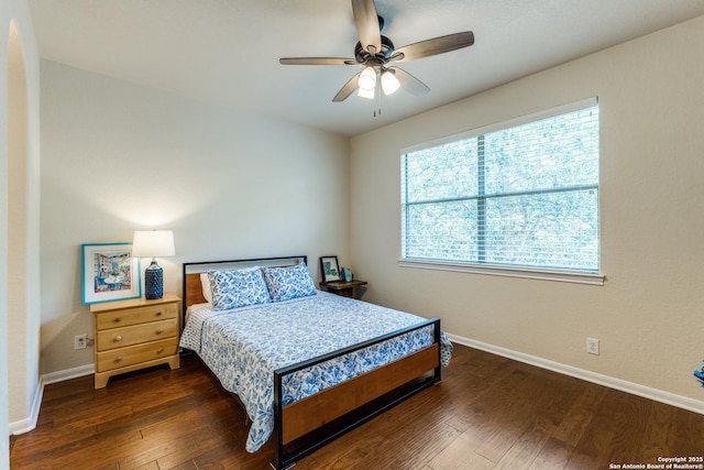 3415 Crest Noche Dr, San Antonio, TX 78261 - bedroom with wood finished floors, multiple windows, and ceiling fan