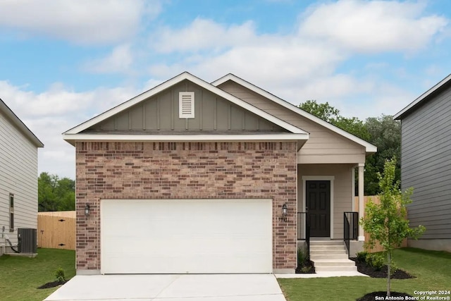10506 Sedge Pl, Converse, TX 78109 - view of front of property featuring brick siding, board and batten siding, a front lawn, and concrete driveway