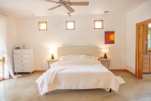 317 Saddle Mtn, Boerne, TX 78006 - carpeted bedroom featuring baseboards and ceiling fan