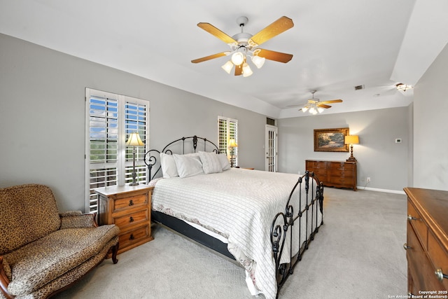 7 Mcinnis, Bulverde, TX 78163 - bedroom with light colored carpet and ceiling fan