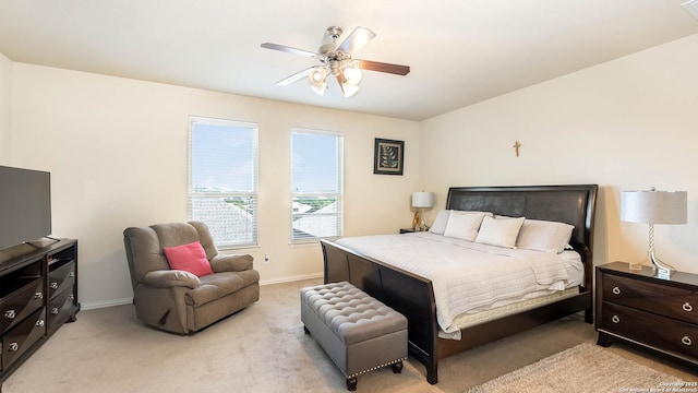 24514 Bliss Cyn, San Antonio, TX 78260 - bedroom featuring light carpet and a ceiling fan