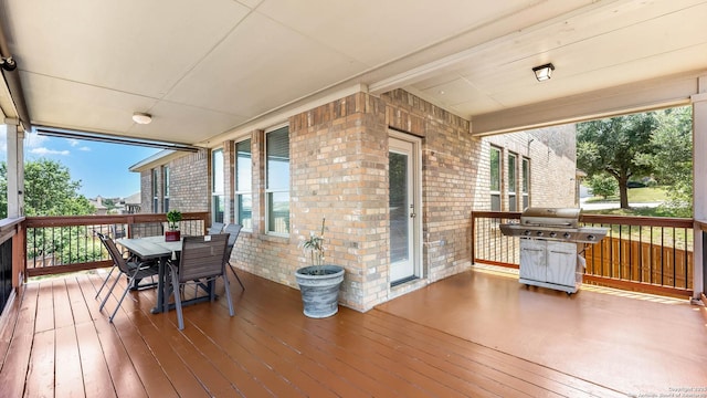 24514 Bliss Cyn, San Antonio, TX 78260 - deck with a grill and outdoor dining space