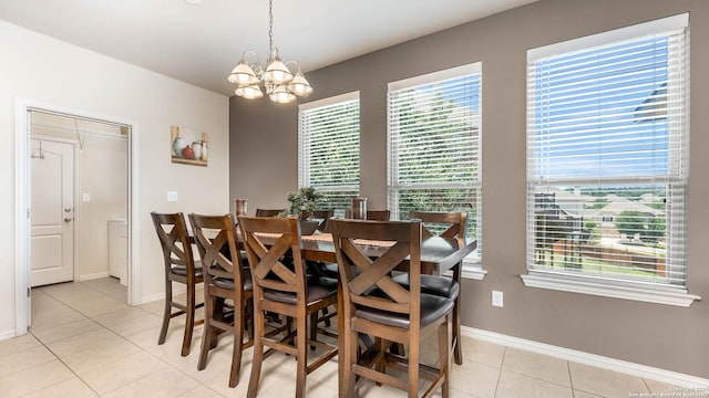 24514 Bliss Cyn, San Antonio, TX 78260 - dining space featuring light tile patterned flooring and a chandelier