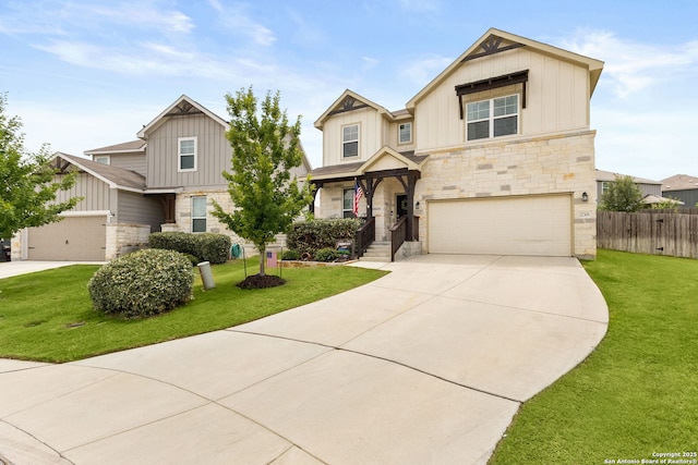 27306 Pollock, San Antonio, TX 78260 - craftsman inspired home featuring stone siding, board and batten siding, and driveway
