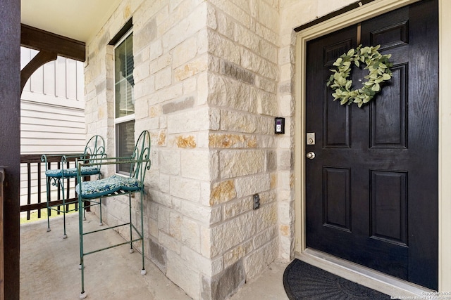 27306 Pollock, San Antonio, TX 78260 - property entrance featuring a porch and stone siding