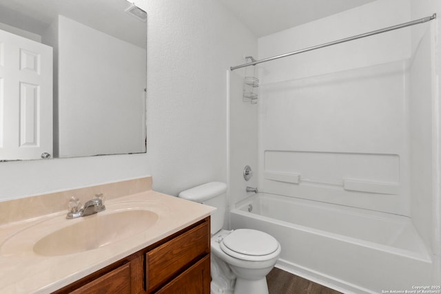221 Passerina Spur, Schertz, TX 78154 - full bathroom with vanity, shower / bathtub combination, and wood finished floors