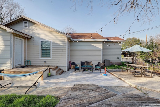 402 Hermine Blvd, San Antonio, TX 78212 - rear view of house featuring a wooden deck, a patio, and an outdoor living space