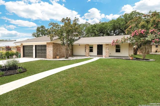 2116 Turkey Ledge, San Antonio, TX 78232 - single story home featuring brick siding, an attached garage, a front yard, and concrete driveway