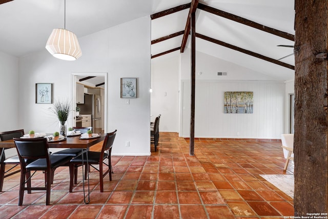 2116 Turkey Ledge, San Antonio, TX 78232 - dining room with beam ceiling and high vaulted ceiling