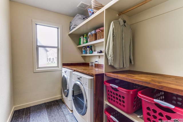 108 Brown Hawk, Boerne, TX 78006 - washroom with separate washer and dryer and wood finished floors