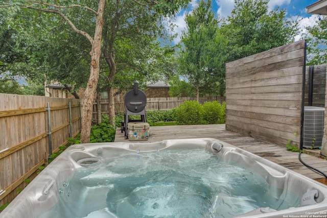 108 Brown Hawk, Boerne, TX 78006 - view of swimming pool featuring a wooden deck and a fenced backyard