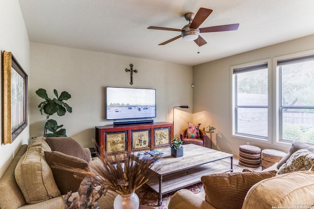 108 Brown Hawk, Boerne, TX 78006 - living area with ceiling fan